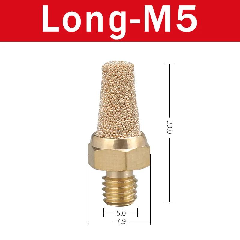Pneumatic Exhaust Muffler Silencer 1/8 1/4 3/8 1/2 BSP Male Thread For Air Noise Brass Adjustable Long Short BSL M5