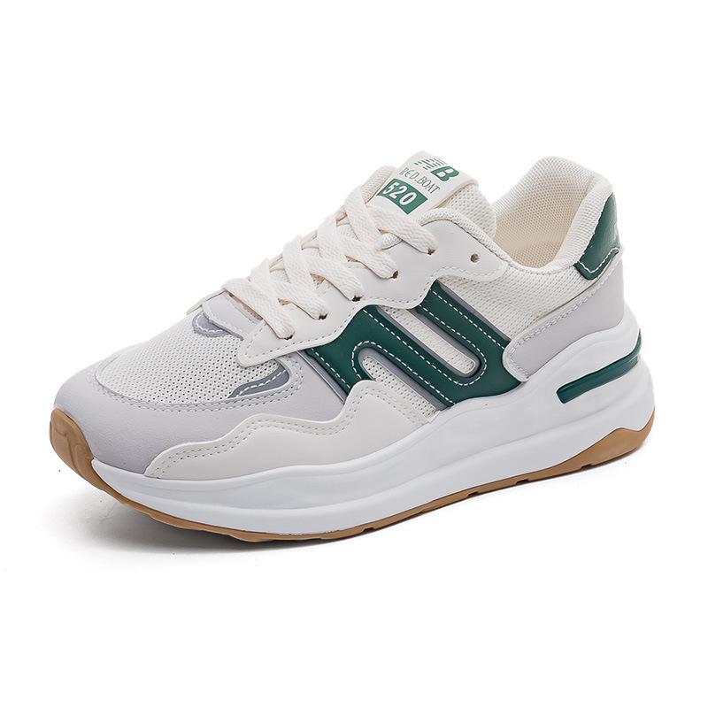 Summer versatile mesh breathable women's platform white shoes women's casual sports shoes