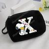 Snoopy Coin Purse Kawaii Cartoon Mini Wallet Man Woman Zipper Purse Fashion Anime Black Money Card Storage Bags Birthday Gift