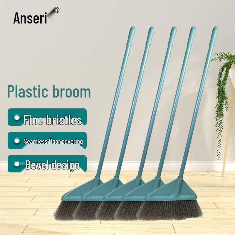 Anserui Commercial Hard Bristle Plastic Broom, 5-Pack
