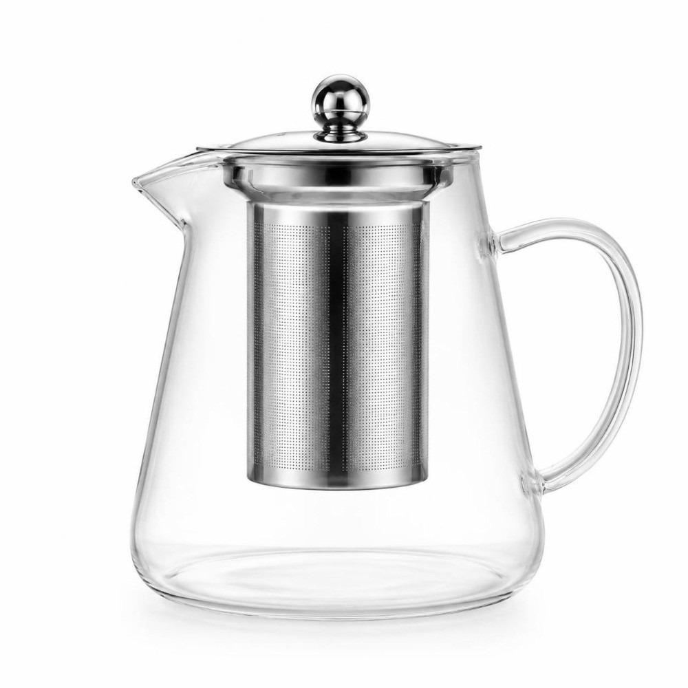 with Stainless Steel Infuser Clear Glass Tea Maker High Borosilicate Coffee Tea Pot Blooming Tea