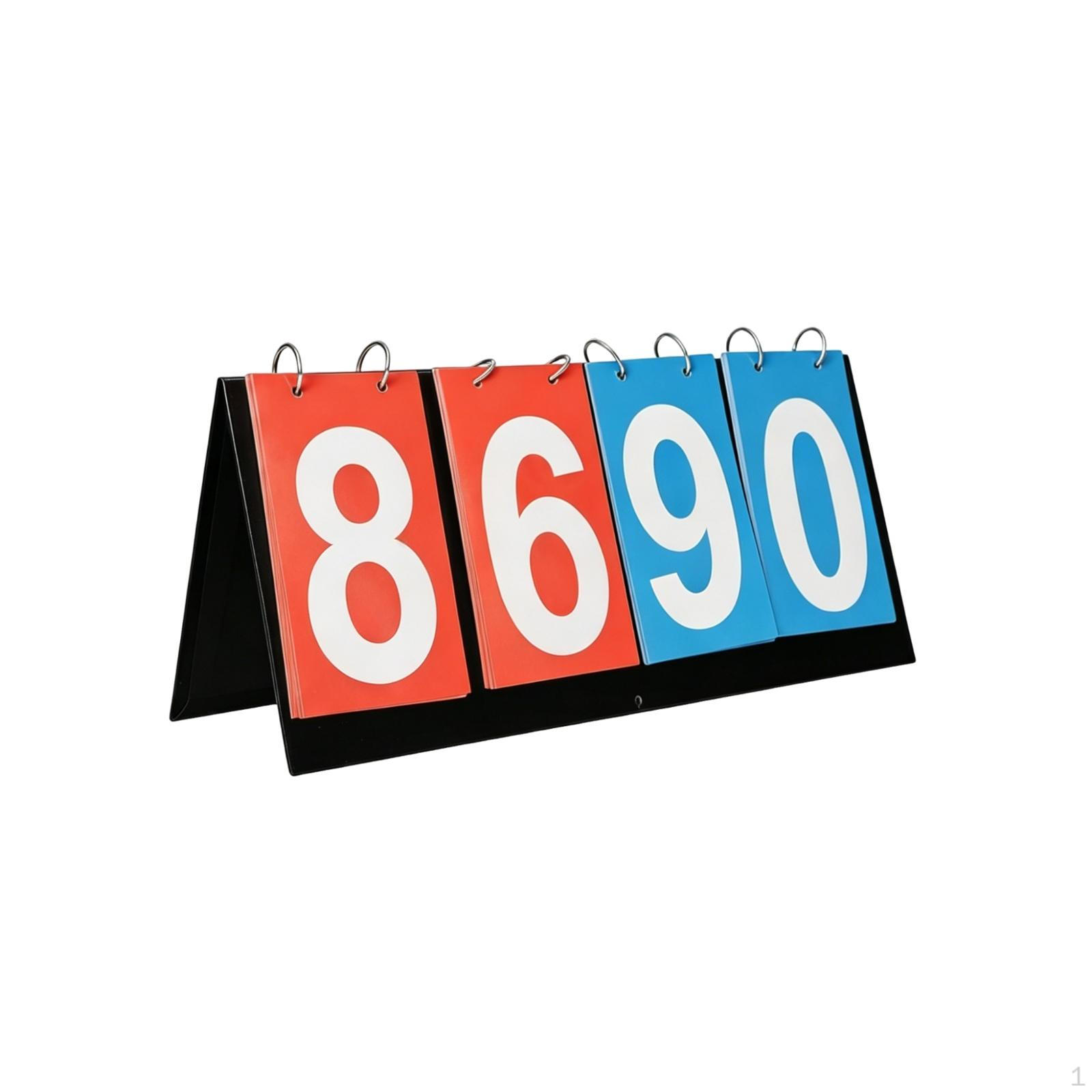 Flip Score Board Waterproof Table Tennis Counter Tabletop Scoreboard for Tournament, Training 4-digit Scoreboard a