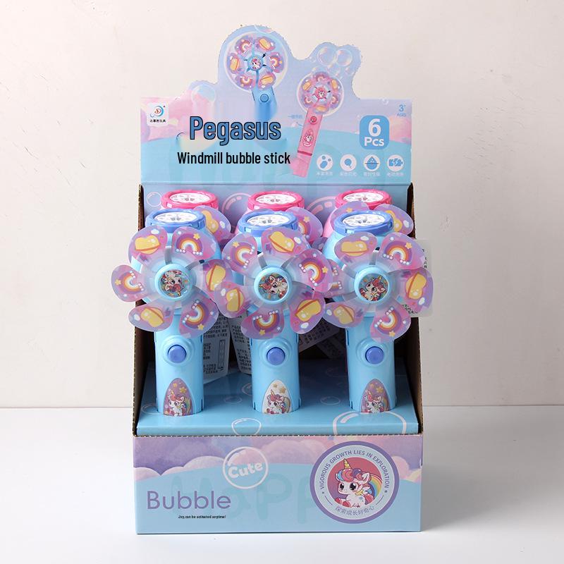 Children s Light-Up Pinwheel Bubble Wand - Multi-Hole Automatic Bubble Blower Toy, Perfect for Redemption Gifts. Stick