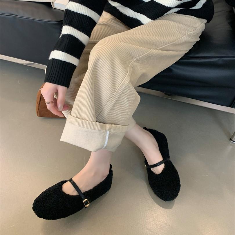 Inner 3cm Mary Jane Mao Mao Shoes Women's Shoes 2025 New Autumn and Winter Gentle Word with Doudou Shoes