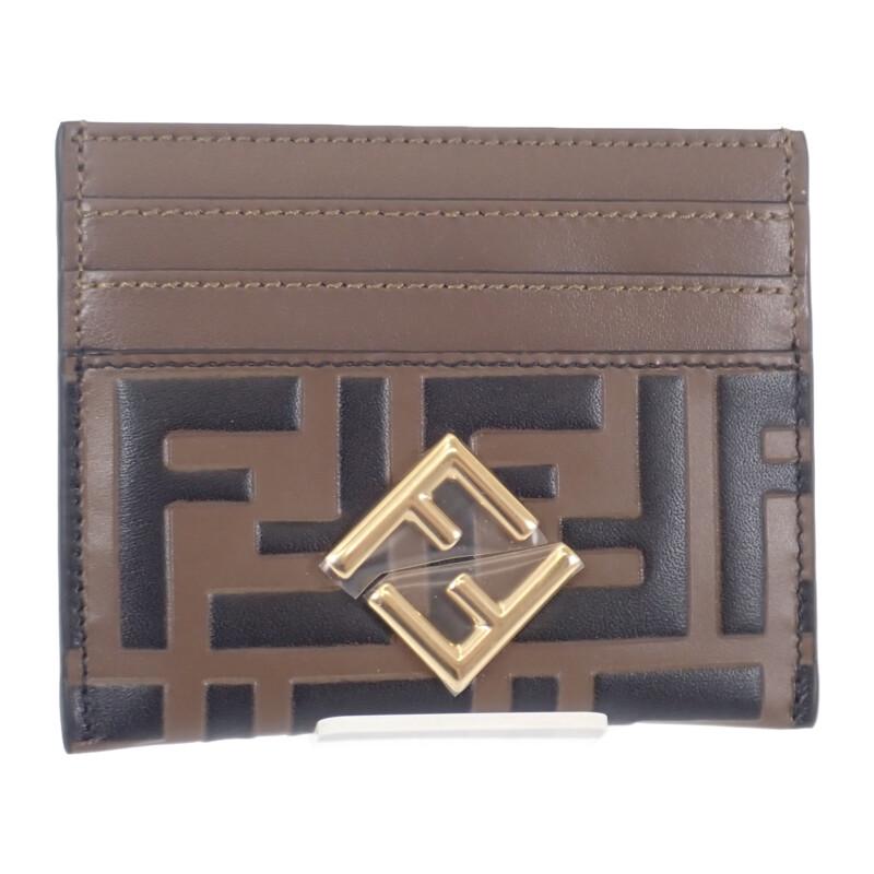 Fendi 8M0445ADYMF13VK Kartenetui Braunes Leder Damen