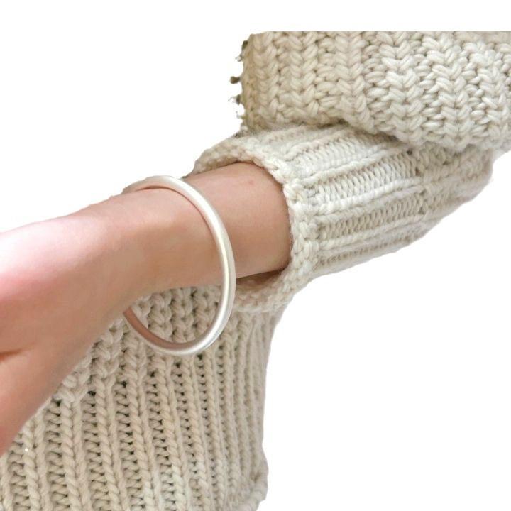 Bracelet Women's Minimalist Niche Design High-end New Ancient Plain Ring Silver Bracelet Accessories