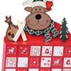 Fillable Advent Calendar Candy Organizer Reindeer Pattern Wood for Desktop Holiday Decoration