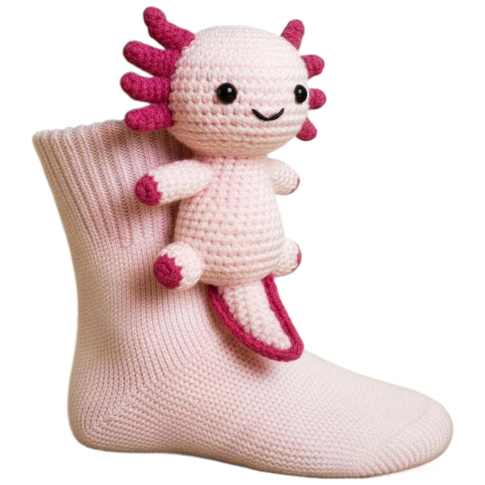 3D Knit Animal Socks Cute Floor Socks Hand Crocheted Double Layer Warm Sock with Cute Rabbit Panda Animals Christmas Gifts