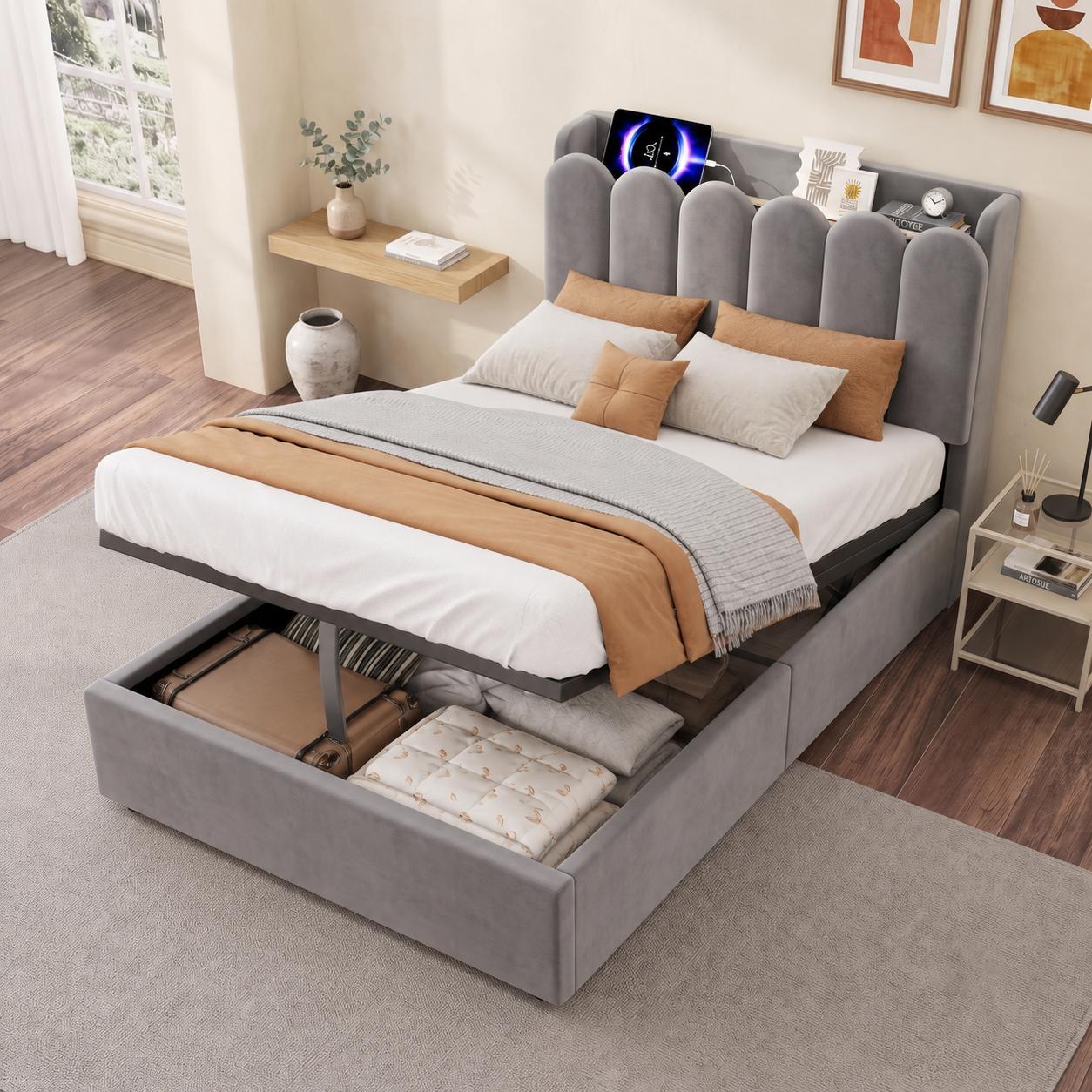 Upholstered children`s bed 90 x 200cm