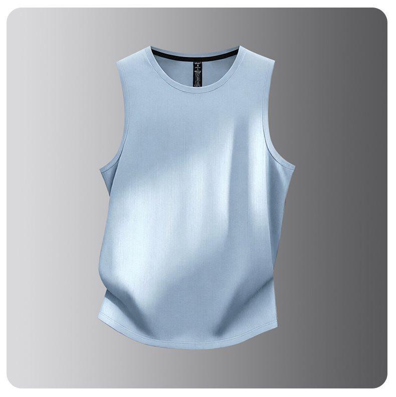Summer 2026 Men's Ice Silk Quick Dry Short Sleeve - High-End Trendy Business Round Neck Sportswear.