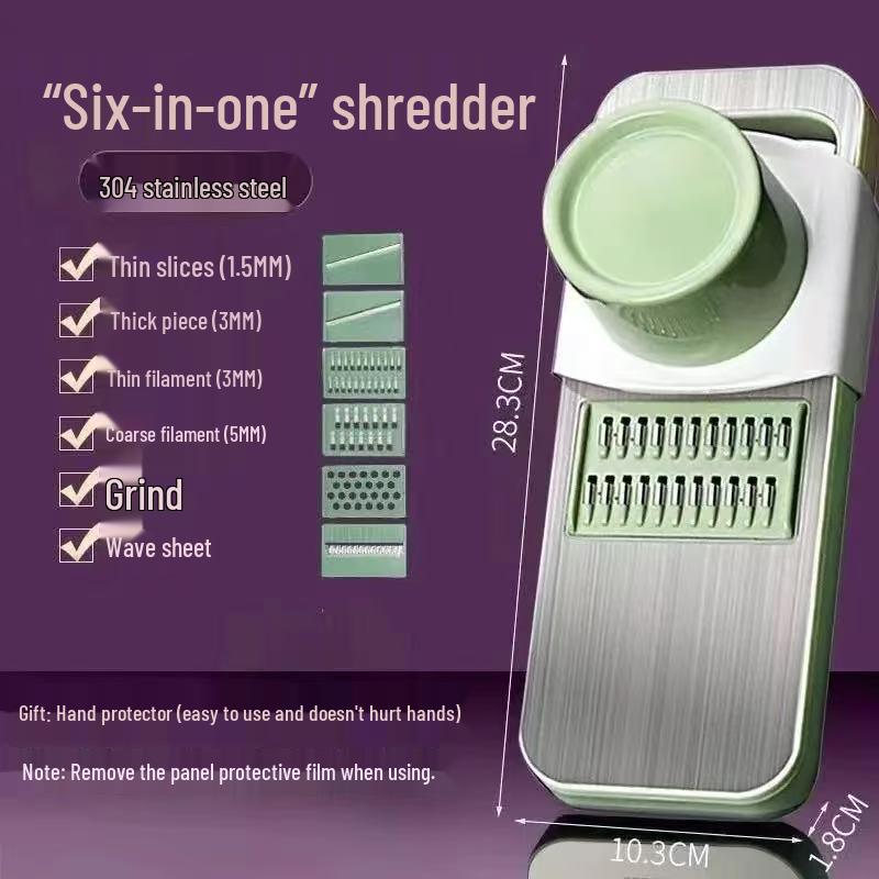 Stainless Steel Multifunctional Vegetable Cutter and Grater with Hand Guard