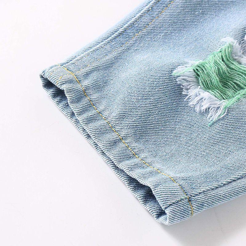 Kinder Sommer Shorts für Oberbekleidung Jeans für Herrenmode Zerrissene Midilänge Hosen Neue Kinderhosen