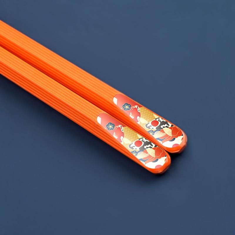5 Pairs Colorful Kawaii Household Chopsticks High-Grade Non-Slip High-Temperature Alloy Household Chopsticks Japanese Style