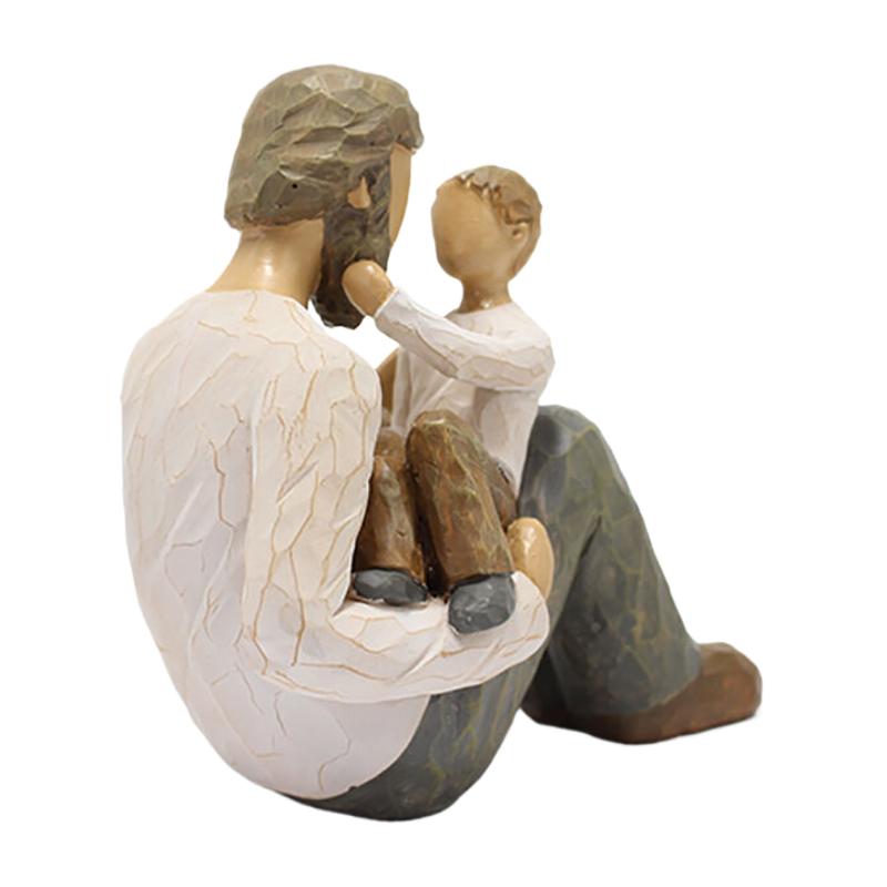 Sochy otce a syna Rodinná figurka Pryskyřičná ozdoba Sochařské řemeslo Pro Domov Ložnici Obývací pokoj Stolní dekorace