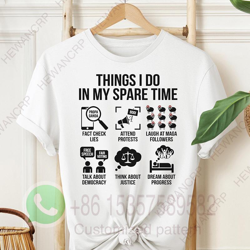 Things I Do in My Spare Time Mens Tshirt Summer Tracksiut Oneck Pullovers Shortsleeved Top Harajuku Cotton Casual Streetwear