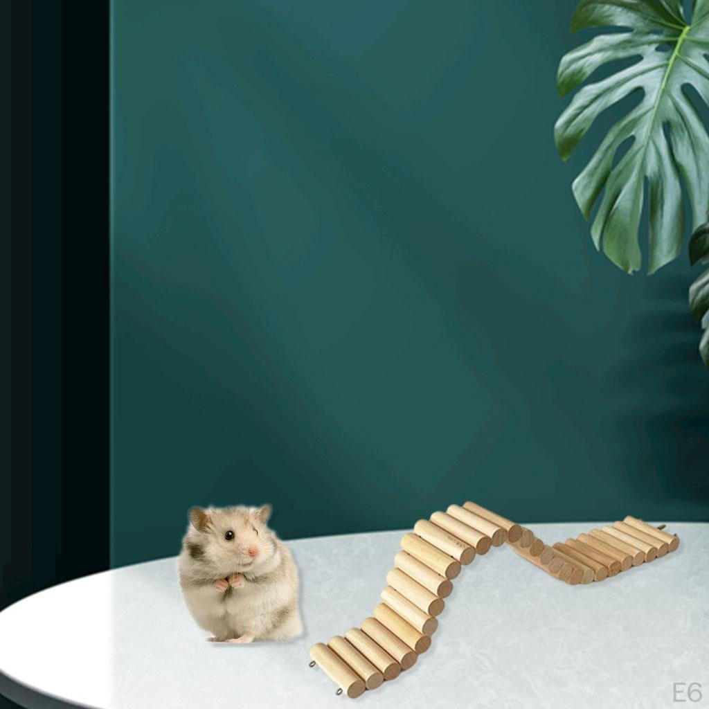Hamster Hideout Bridge Climbing Ladder Wooden Mouse Toy for Dwarf Mice Gerbils and