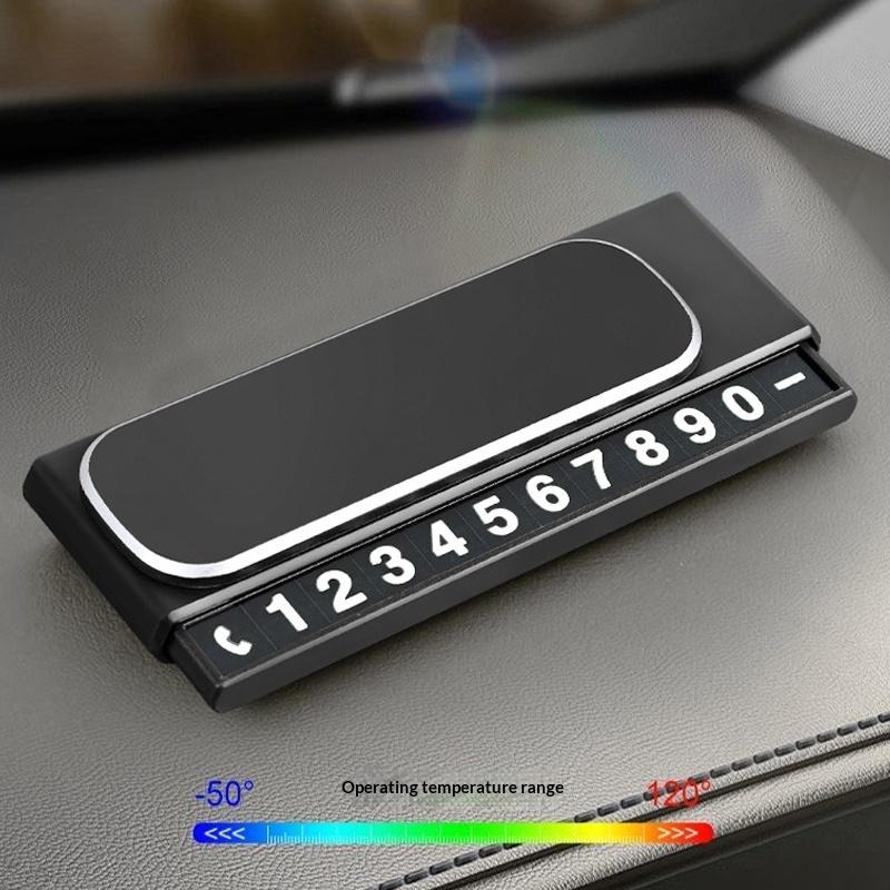 Mini Portable Phone Number Plate Car Number Plate For Temporary Use Parking Card Phone Number Display Auto Interior Accessory