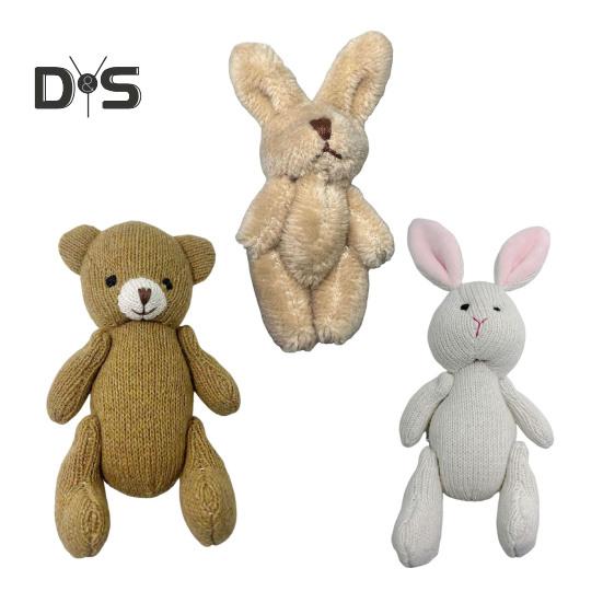 Waldorfpuppe Hase Bär Plüschtier Handgemacht Weiches Stofftier für Kinder Hypoallergen Waschbar Fantasievolle Spielbegleiterpuppe