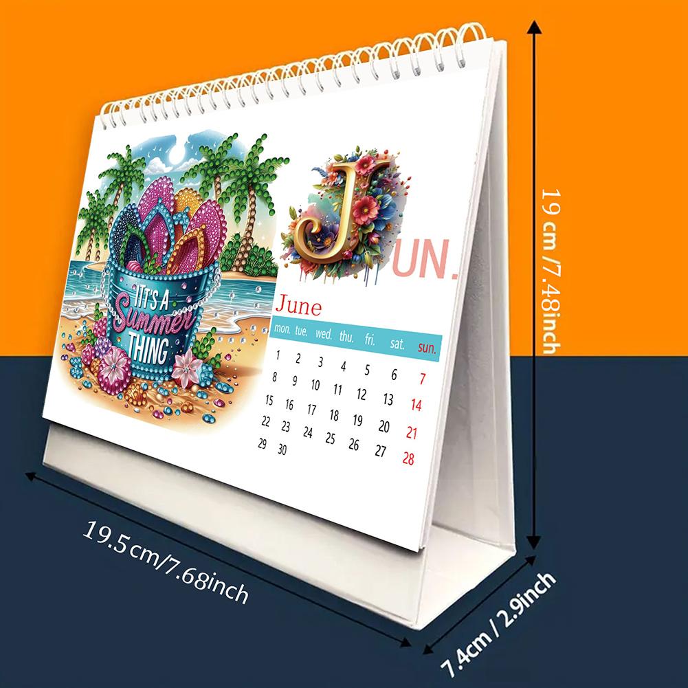 5D/DIY Calendar Diamond Painting Calendar Kit Diamond Decorations Calendar Shiny Rhinestones Decor Calendar Gift for Friends