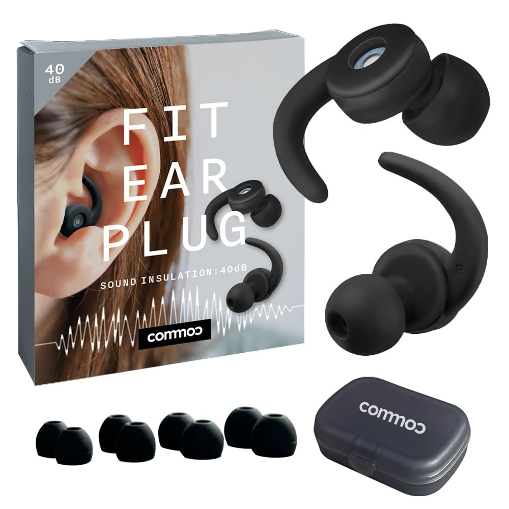 

commoc FIT Earplugs for Perfect for Strongest Noise One Size Fits EARPLUGs, High-Performance Sleep, Children, Snoring, Reduction, 40db/20db (40db