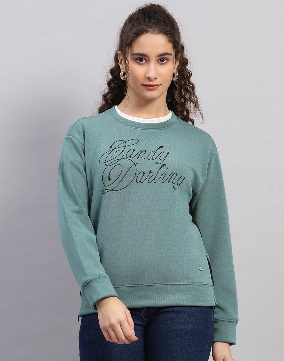 MONTE CARLO Женский свитшот с круглым вырезом и длинным рукавом L зелёный