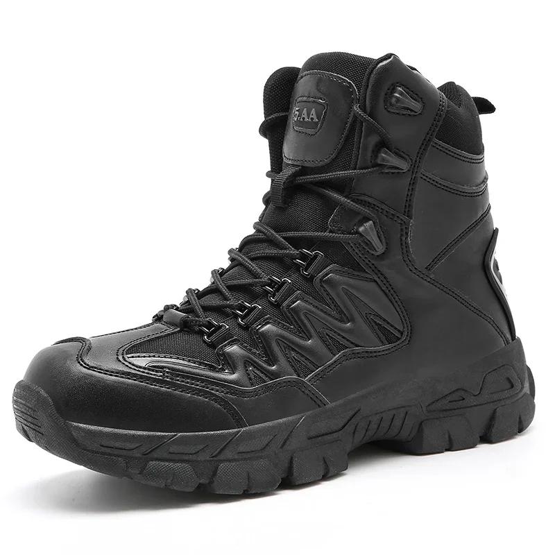 New Men Hunting Hiking Shoes Desert Waterproof Tactical Boots High Quality Ankle Unisex Lace Up Army Boot Brand Climbing Shoes