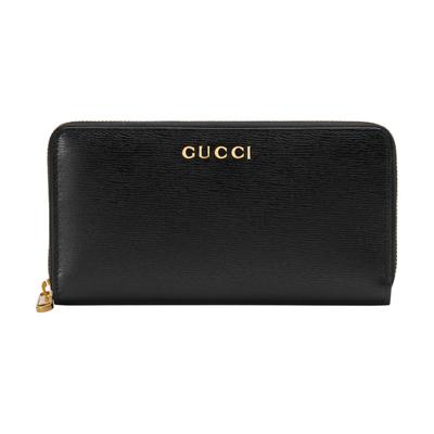 Portafoglio in Pelle con Ferramenta Dorata Portafoglio Donna Nero 772642-0OP0N-1000