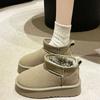 Black snow boots women's fleece thickened 2025 new platform muffin fashion and naked short boots bread cotton shoes tide