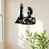 15.7 Inch Lighthouse Seal Female Keeper Metal Wall Art Nautical Line Decor Easy To Hang Beach House Ocean Themed Room