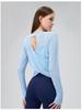 Bamboo Slub Loose Long Sleeve Yoga Top - Breathable, Hollow-Out Back, Slimming Cover-Up for Women