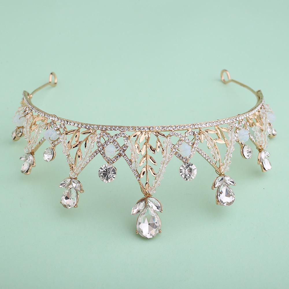 Gold Crystal Princess Crown Headband for Girls - Frozen Elsa Birthday Accessory