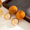Metal Ball Splice Dangle Earrings Oversize Geometric Earrings Splice Earrings  Daily Outfit Match