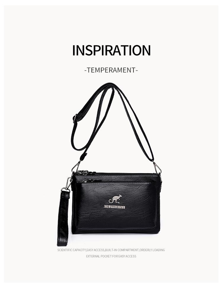 Trendig mjukt läder flerlagers damaxelväska/crossbodyväska