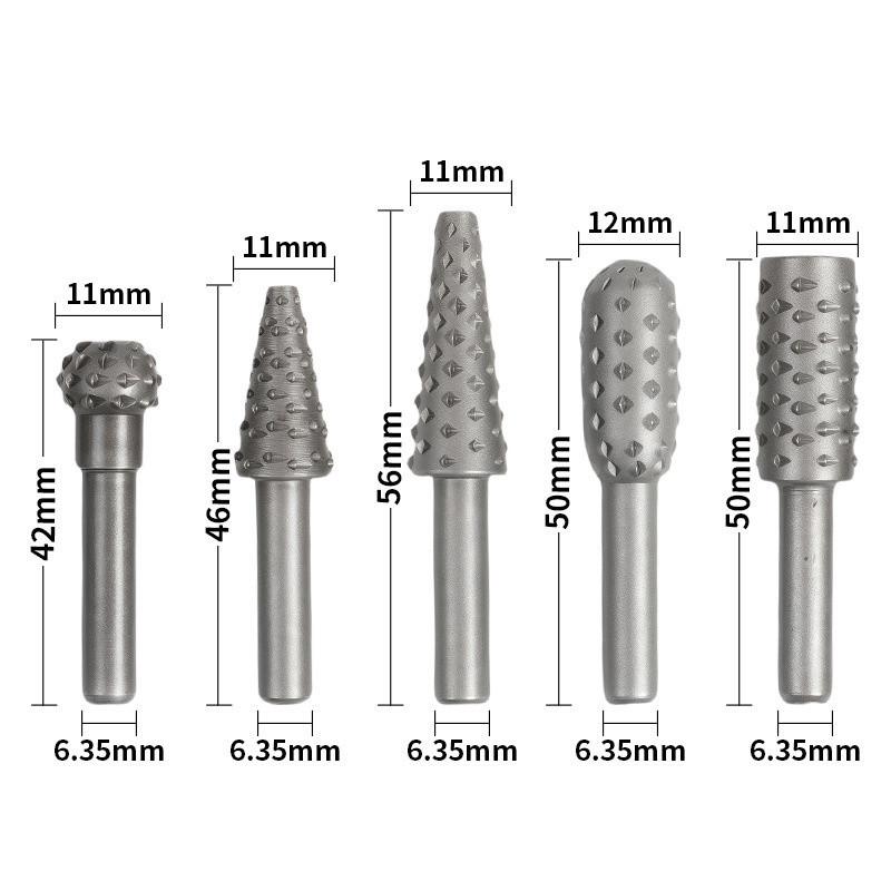 5PCS Black Drill Bit Set Cutting Tools for Woodworking Knife Wood Carving Tool Carpentry Wood Cutting Tools WorkDrill Bit Set