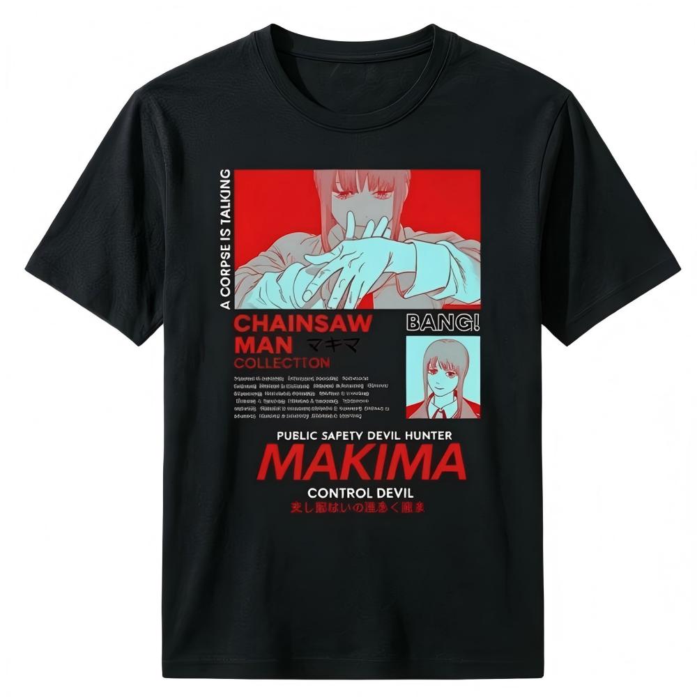 Chainsaw Man Makima Anime Black T-Shirt