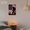 Bigfoot Metal Tin Sign American Flag Rustic Wall Decor Man Cave Gift