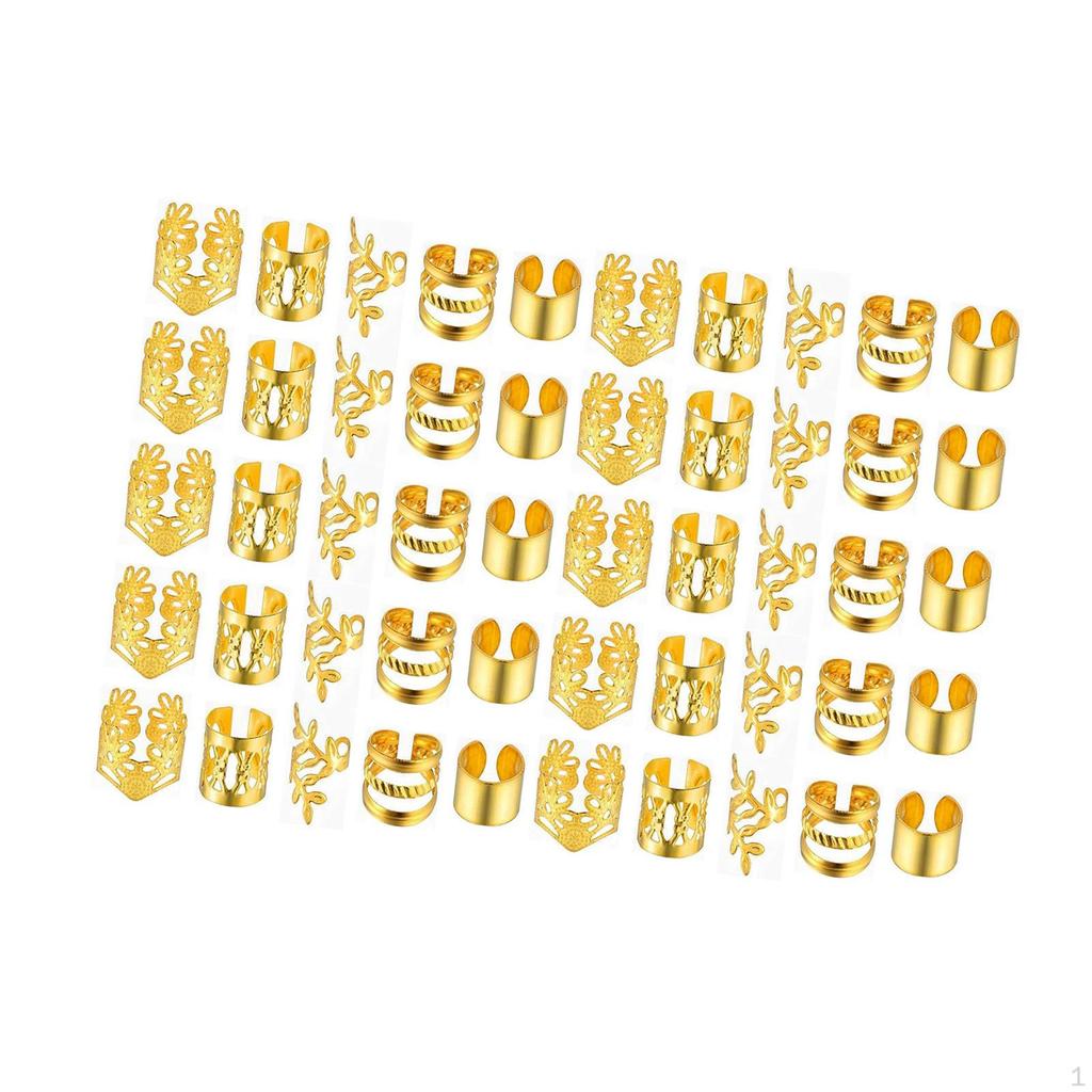 Braids Clips Dreadlocks Beads Adjustable Hair Cuffs Rings Dreadlock Accessories Braiding