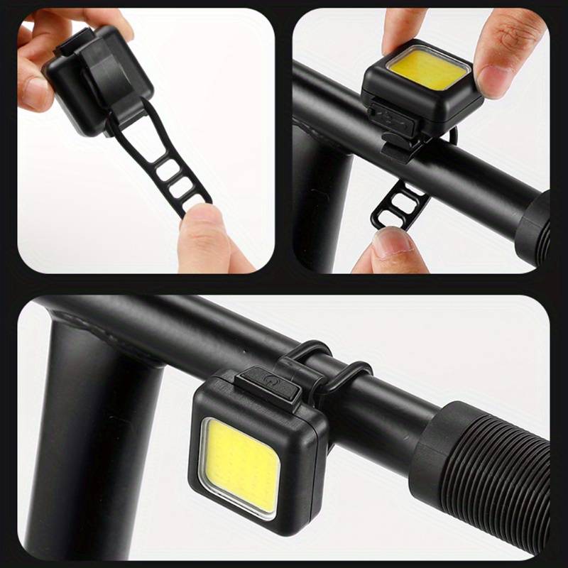 2 PCs Mini Mountain Bike Light Multifunctional Strong Light Bicycle Front Light Outdoor Backpack Buckle Light Bicycle Flashlight