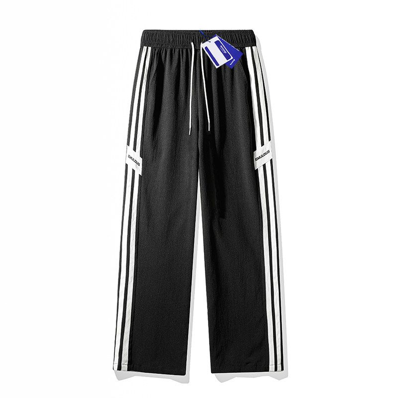 Wassup Trendy Striped Long Pants for Men, Teenagers, Summer Students, Stylish Straight-Leg Sports Pants, Men's Casual Sweatpants