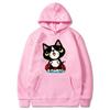 Autumn and winter cat cartoon printed hoodie classic style college style men's and women's pullovers daily fashion warm hoodie