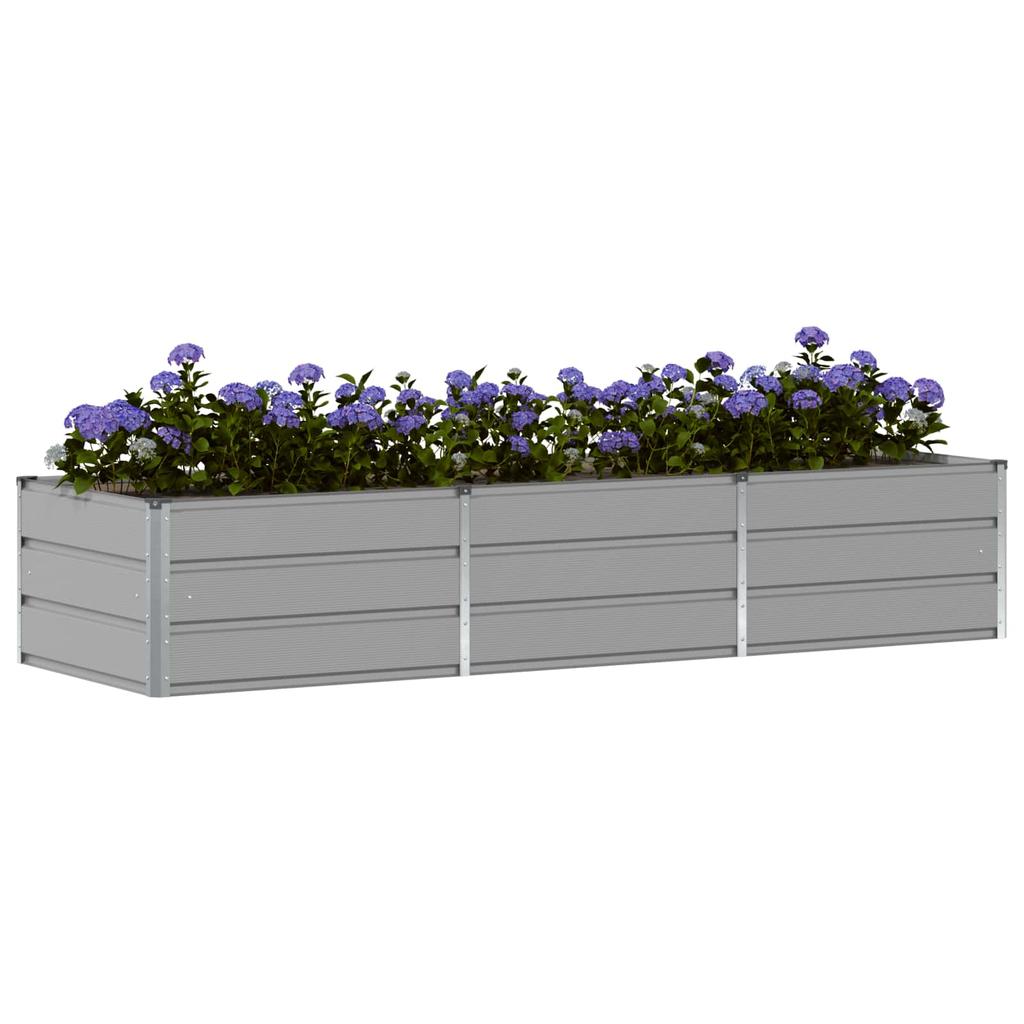 Planter Light Gray 240 x 80 x 45 cm Steel