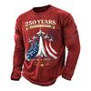 Men's Long Sleeve Casual Printed T Shirt 250 Years 1776 2026 Never Expires America Strong Graphic Top