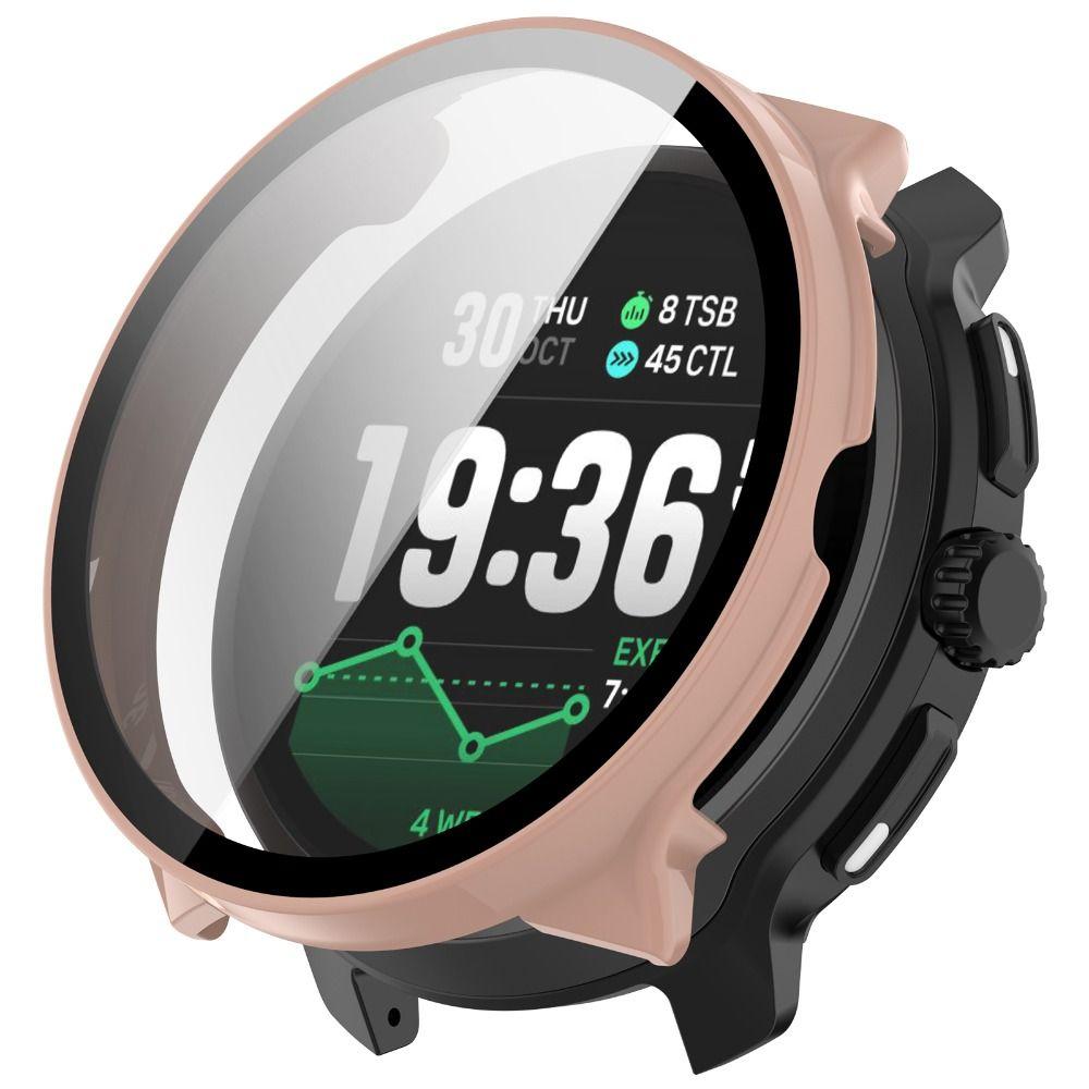 PC+Tempered Protective Case Full Coverage Hard Screen Protector Anti-Scratch Cover Shell for Suunto Race 2