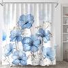 1PC Watercolor Flowers Printed Shower Curtain, Waterproof and Washable, With 12Hooks, Suitable for Bathroom Shower, Bathtub