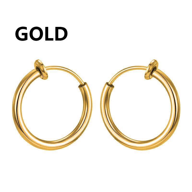 1 Paar Gothic Fake Ohrclip Creolen für Männer und Frauen Edelstahl Schmerzlos Nicht Piercing Fake Ohrringe Schmuck Geschenke