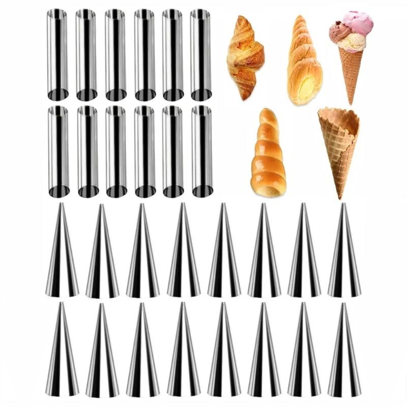 Convenient Croissants Making Mold Essential Cannoli Form Tube Cream Horn Moulds Kitchen Utensils for Cooking Lover