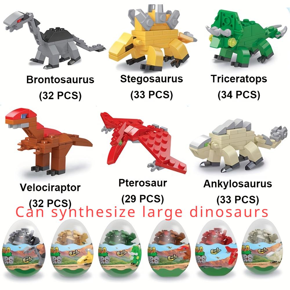 Pre Filled Easter Eggs with Dinosaurs Building Blocks Egg Surprise Toys for Basket Stuffers Party Favors Prize Toys for Kids