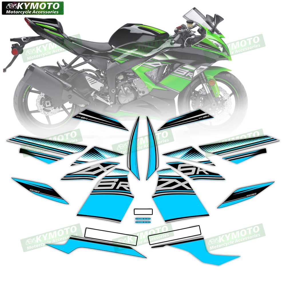 For ZX-6R ZX6R 636 2013 2014 2015 2016 2017 2018 motorcycle accessories fairing reflective stickers full vehicle kit decoration