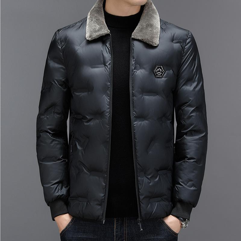 

Зимняя новая модная мужская свободная куртка, хлопковое пальто для папы, повседневное хлопковое пальто с маленьким меховым воротником 5XL
