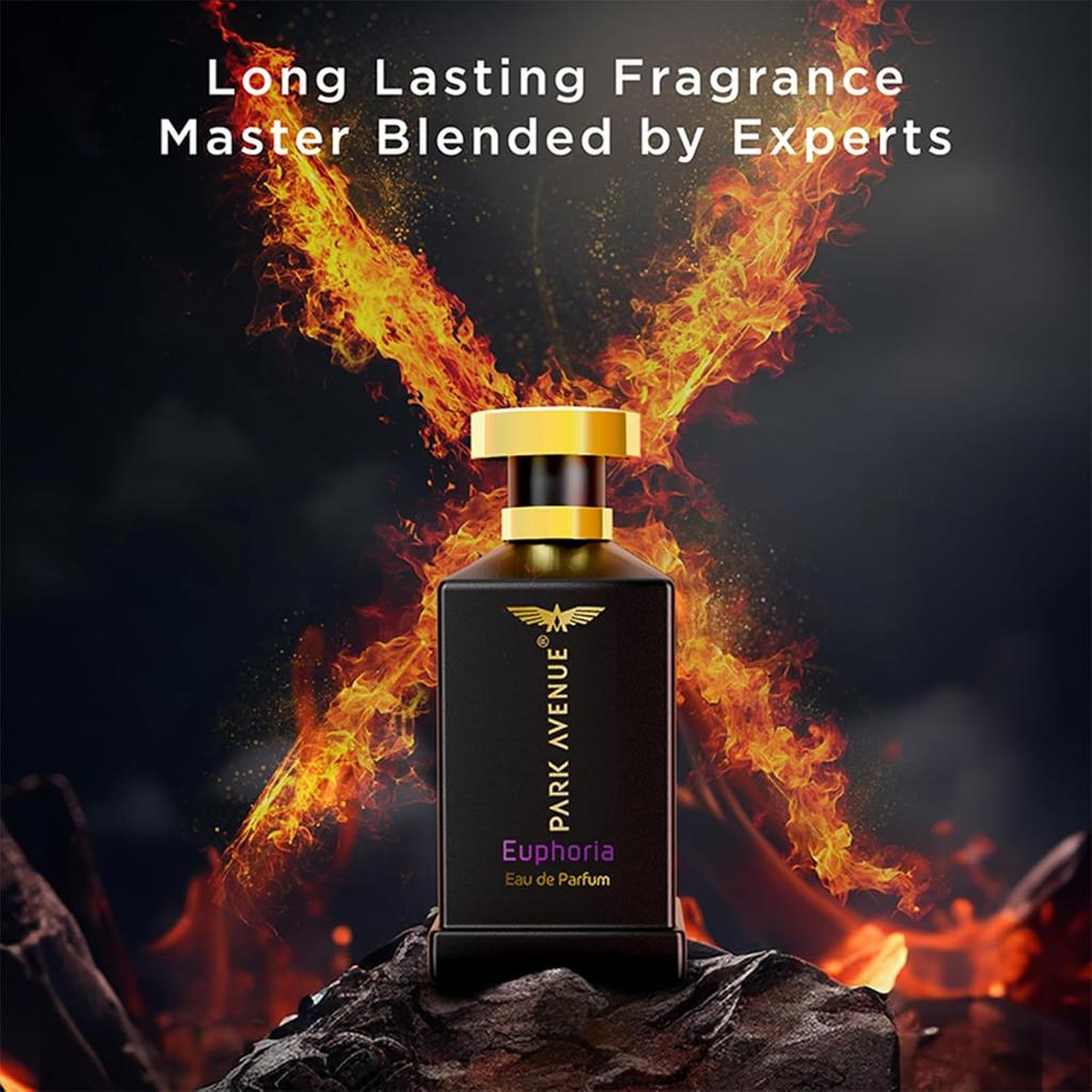 Park Avenue Euphoria Eau De Parfum Men 100ml Long Lasting Luxury Fragrance Amber Musk Scent for Every Occasion